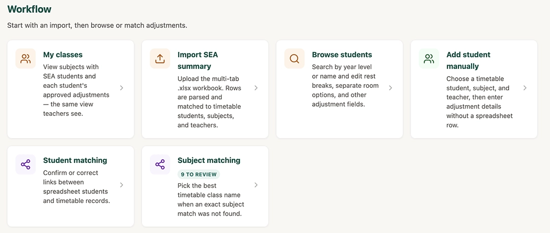 Learning Diversity overview with SEA import tools